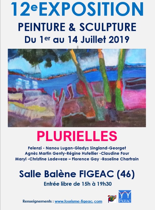 affiche association plurielles figeac peintures sculptures 2019